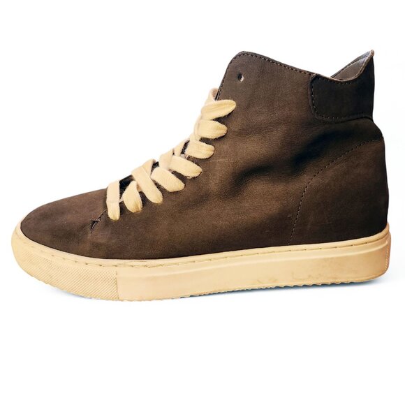 Sam Edelman Pence Faux Fur-Trim Suede High-Top Sneakers Size 8.5 - Picture 1 of 11